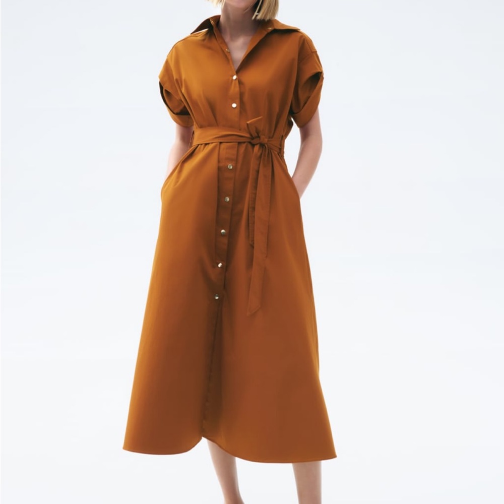 Zara midi shirt dress NWT